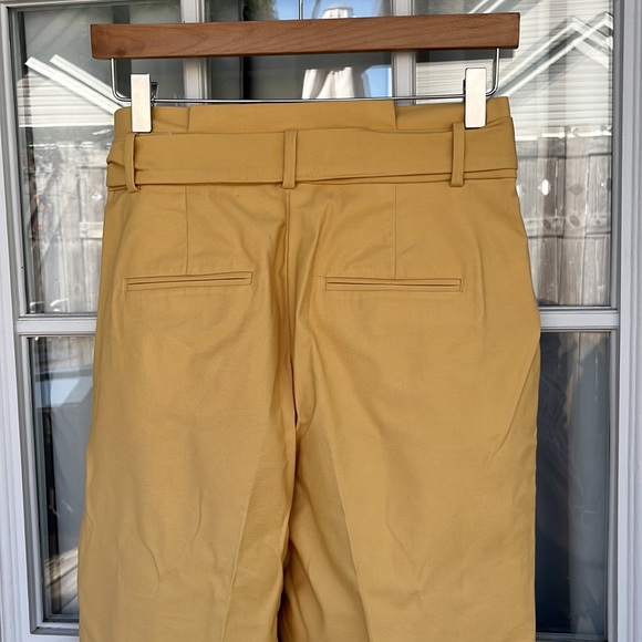Ann Taylor Petite Mustard Belted Pocketed Pants, 4P - Picture 9 of 11